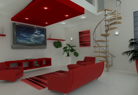 3D render of a Contemporary interior living space